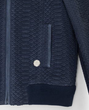 Stefano Ricci Children's dark blue python leather jacket YAJ7200090PITNBK