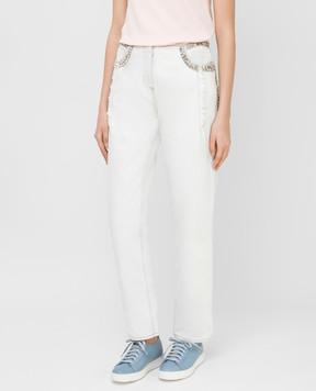 Roberto Cavalli White jeans with crystals CKJ211