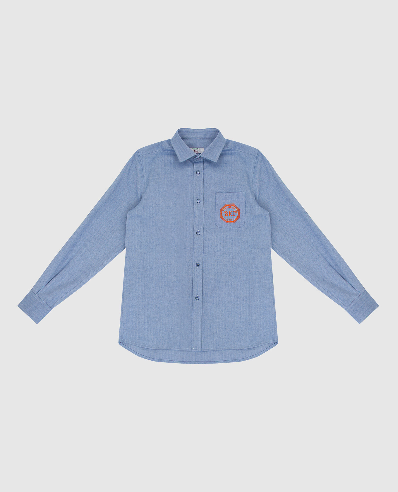 Children's light blue shirt with embroidery stefano ricci