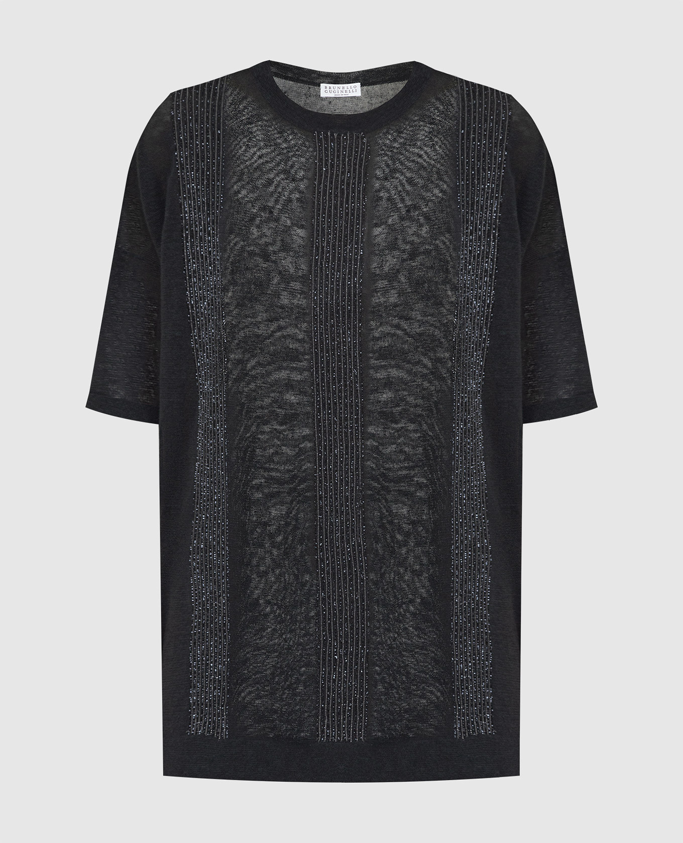 

Linen T-shirt with chains Brunello Cucinelli, Grey