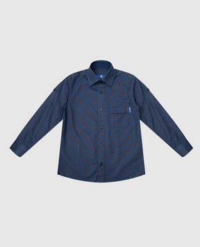 Stefano Ricci Children's dark blue patterned shirt YC004119SX1800