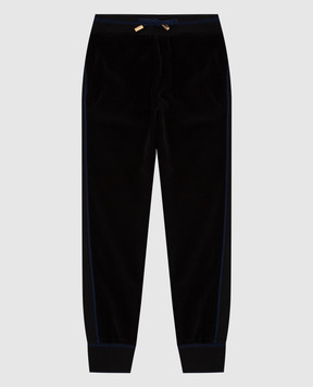 Stefano Ricci Kids black velor joggers KY01010P3PY19497