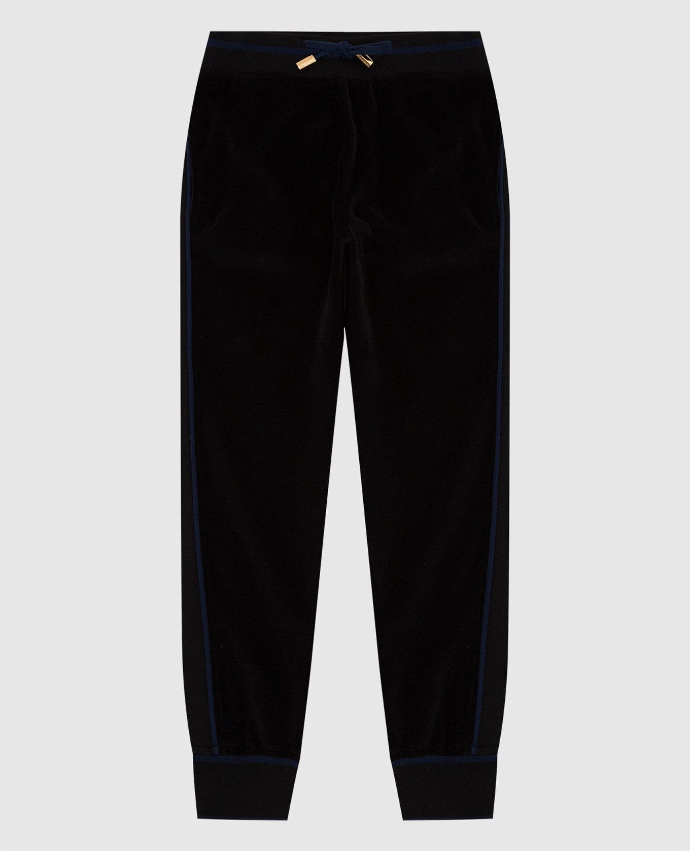 Kids black velor joggers stefano ricci