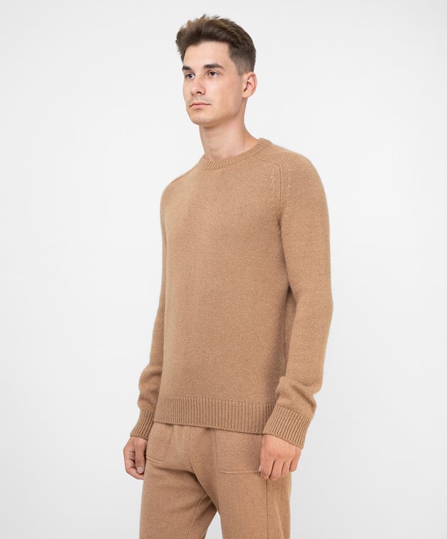 Camel wool sweater hotsell