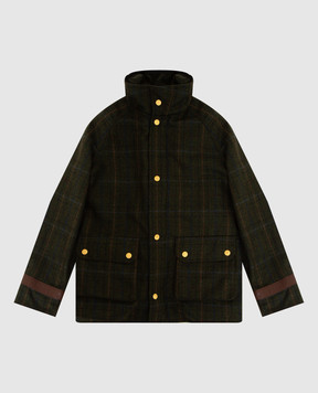 Stefano Ricci Children's dark green checked wool and cashmere jacket YXJ6K00010HTDPCK