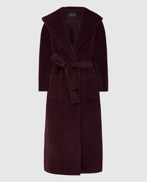 Heresis Burgundy wool and cashmere coat M33130