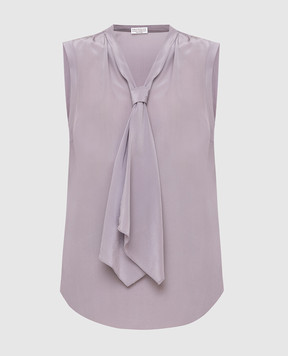 Brunello Cucinelli Lilac silk top MP992DO712