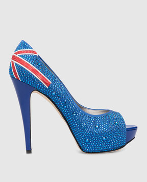 Gina Blue shoes with crystals 4746