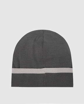 Stefano Ricci Children's gray wool hat with emblem YAK6S04CUFF6SA03