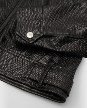 Stefano Ricci Children's black reptile leather jacket YAJ7200100VRL