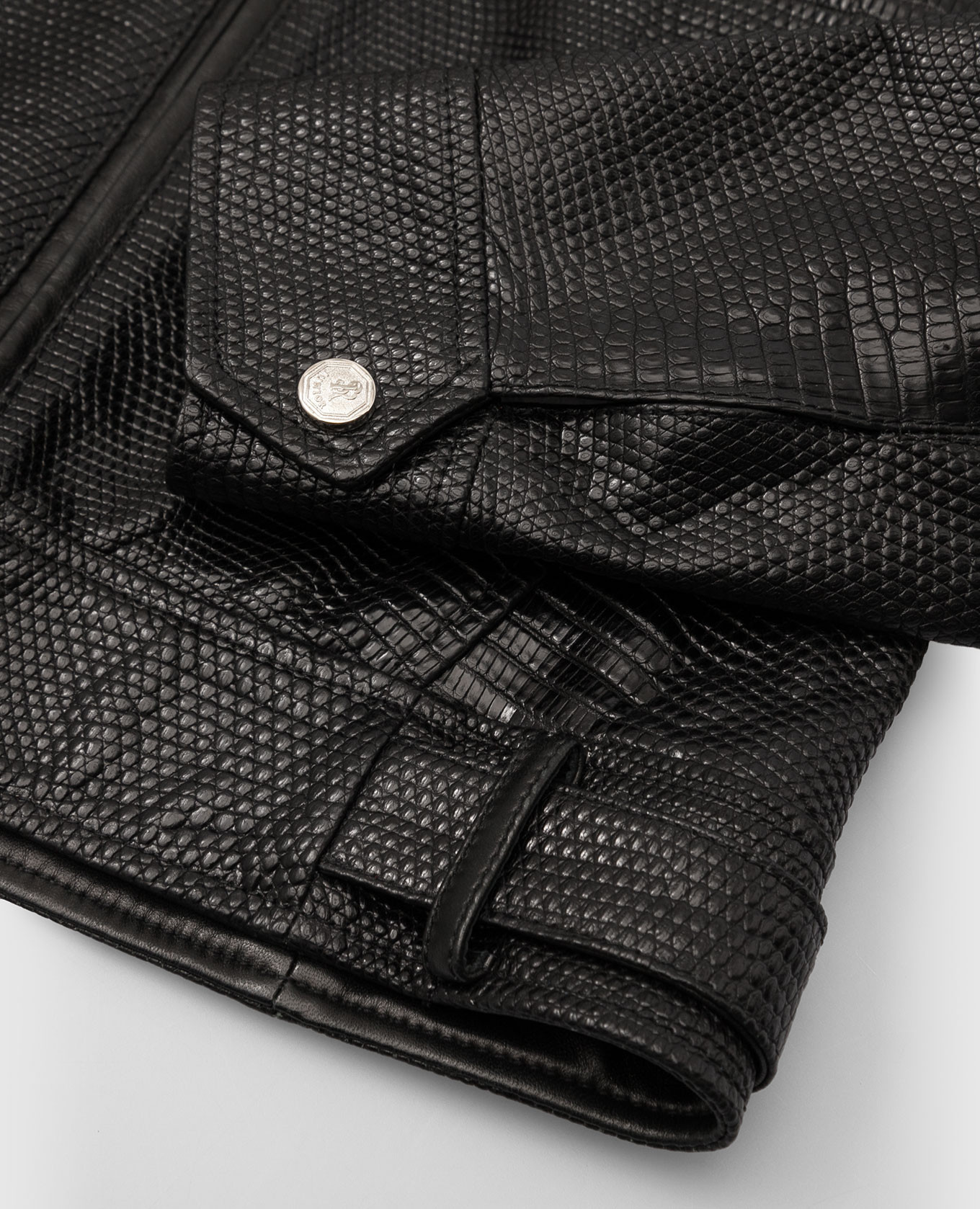 

Children's black reptile leather jacket Stefano Ricci