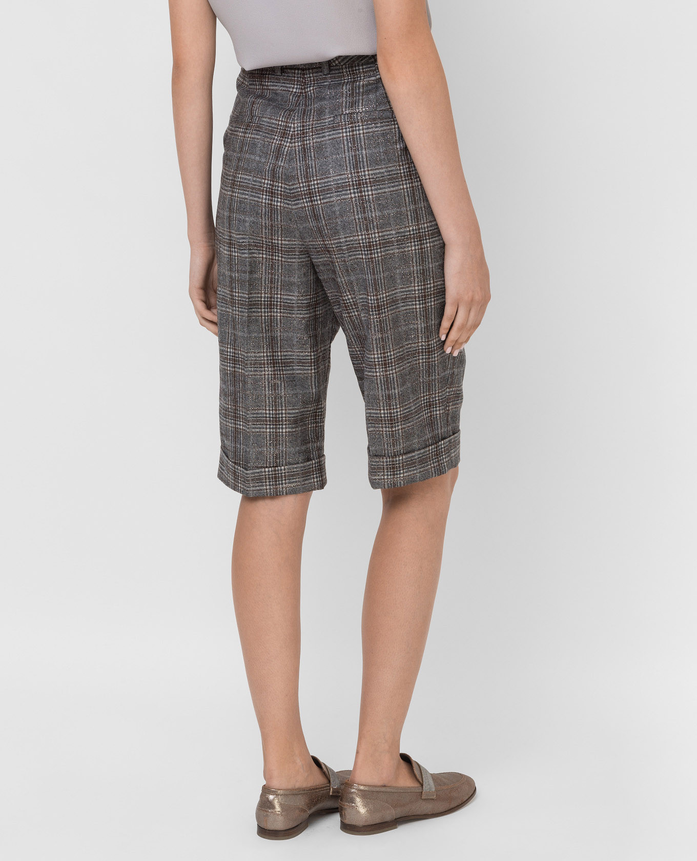Checked wool Bermuda shorts Fabiana Filippi 4