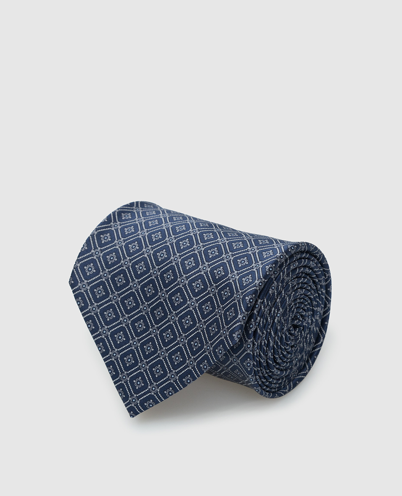 Navy blue silk tie in pattern pattern Stefano Ricci