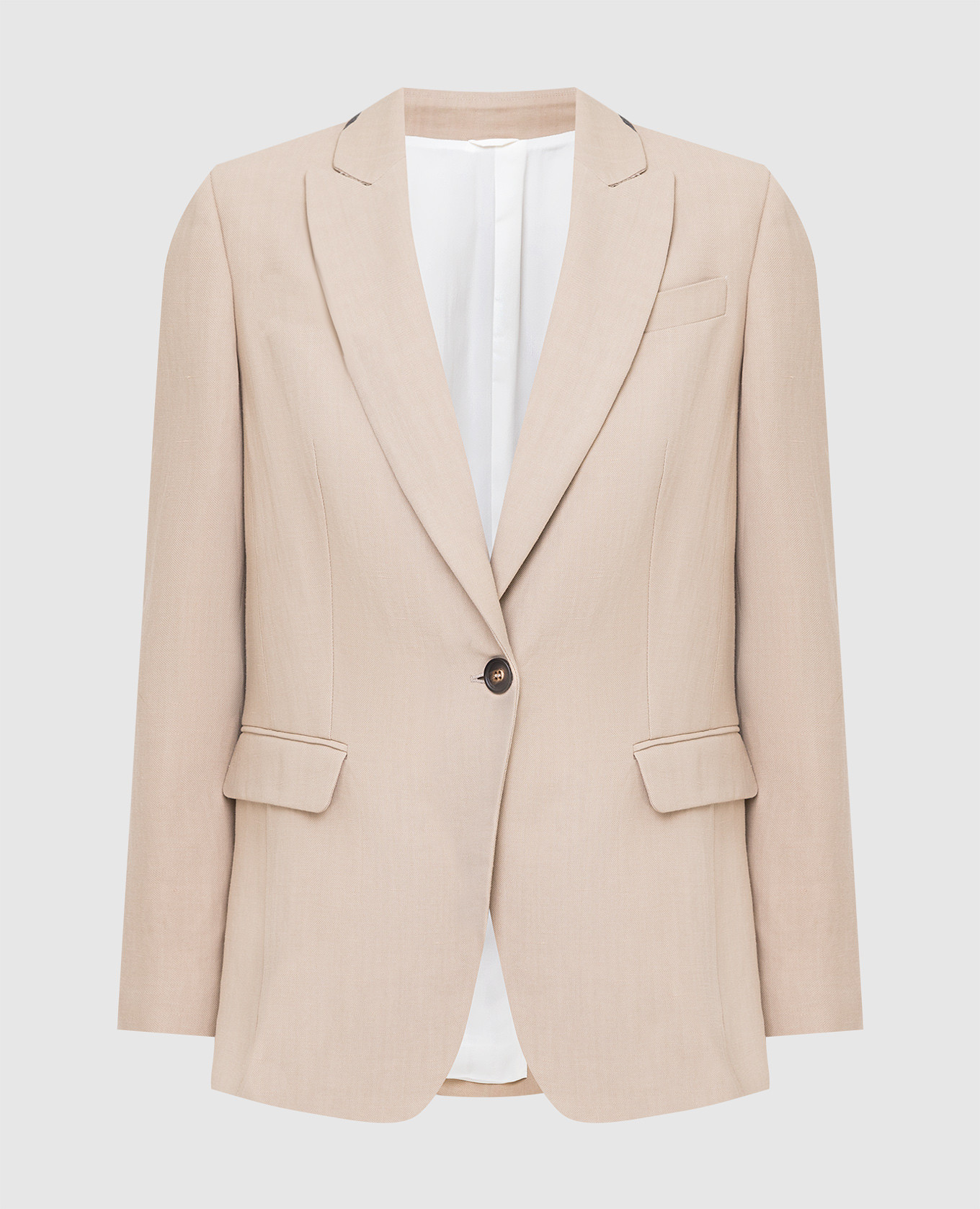 Beige jacket with chains brunello cucinelli