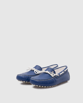 Stefano Ricci Children's blue leather moccasins YRU02G8006SK