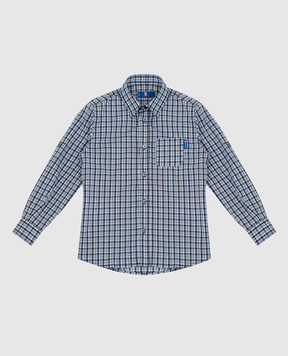 Stefano Ricci Children's blue checked shirt YUC6400010LJ1607