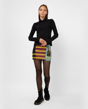 Philosophy di Lorenzo Serafini Blue printed skirt A01097156