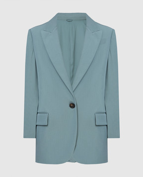 Brunello Cucinelli Turquoise wool jacket MA0332242P