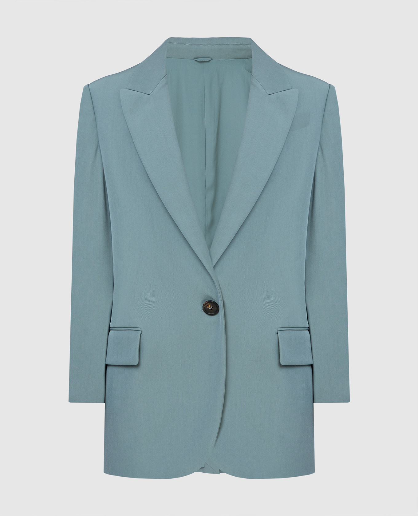 Turquoise wool jacket brunello cucinelli