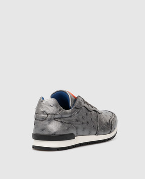 Stefano Ricci Children's Silver Leather Sneakers YRU01G808STRP