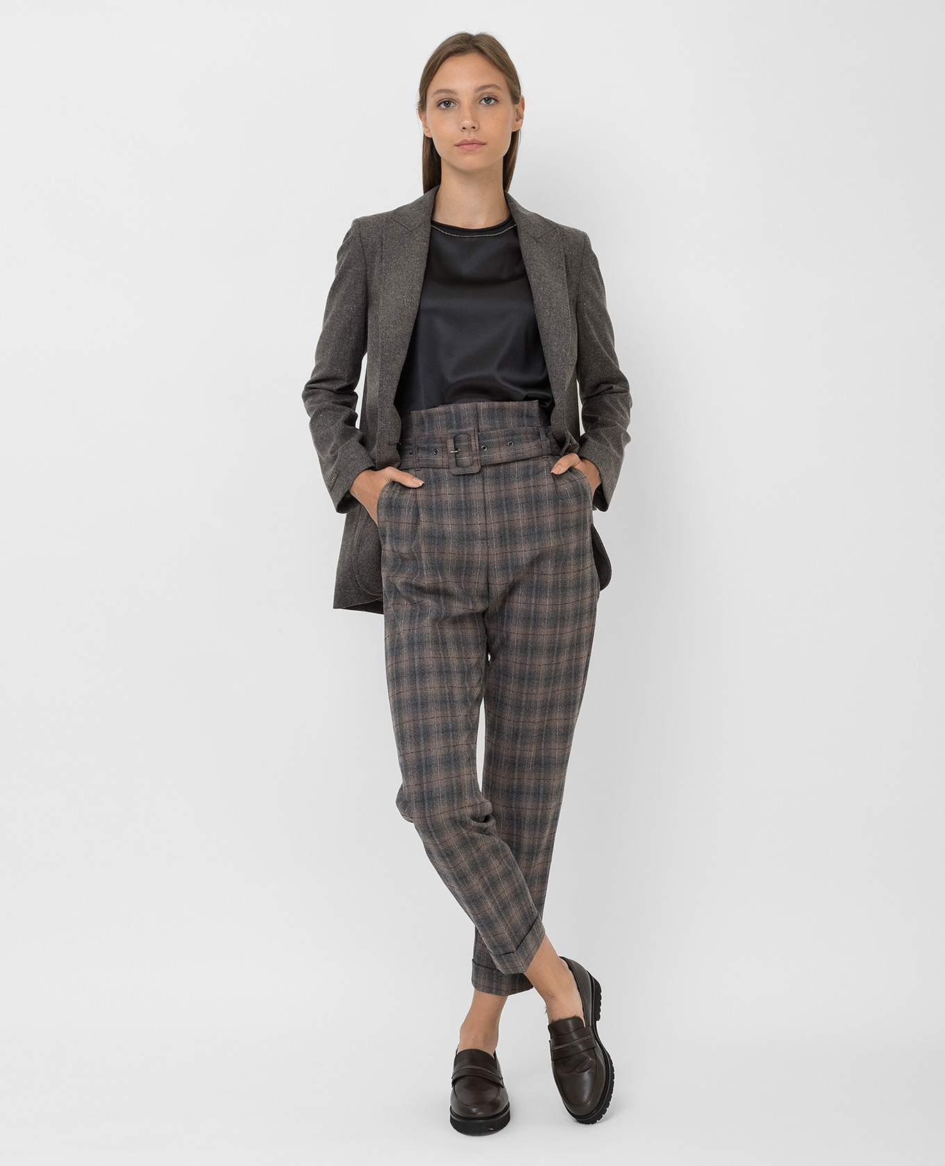 Checked wool trousers Peserico 2