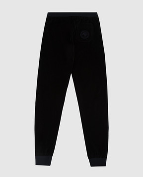 Stefano Ricci Kids velor joggers with logo embroidery KY01015P3PY20497
