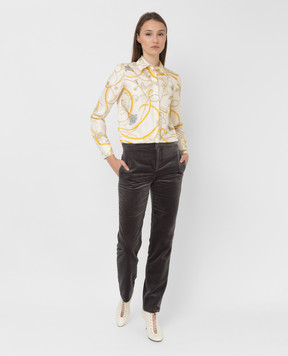 PUCCI Gray velor trousers 1URT101U677