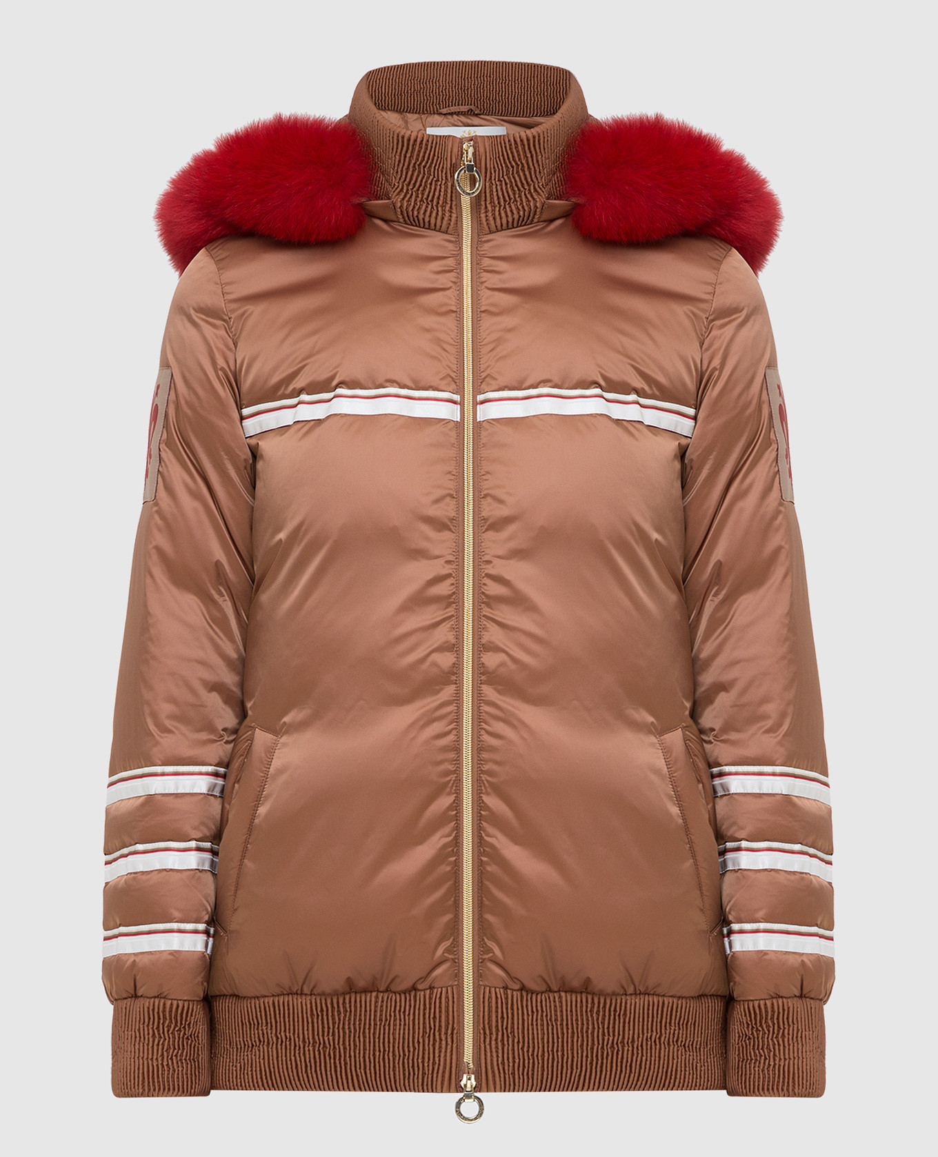 

Down jacket with fox fur collar Florence Mode, Бежевый