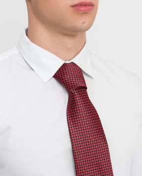 Stefano Ricci Red silk tie in pattern pattern CH41029