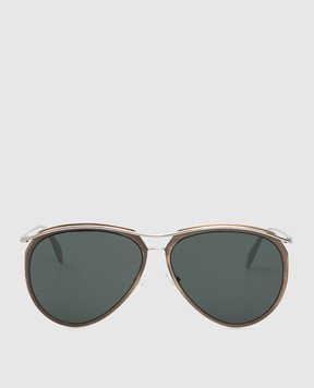 Alexander McQueen Green Aviator Sunglasses AM0115S30001841