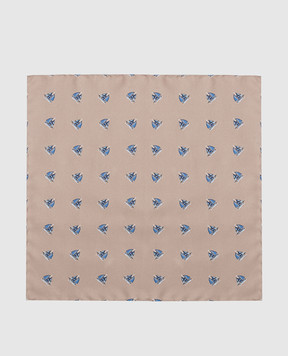 Stefano Ricci Beige patterned silk tie and poché scarf set for children YDHNG600