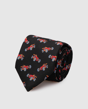 Stefano Ricci Children's black silk set of patterned tie and shawl YDHNG700