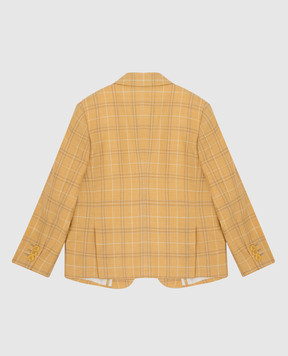 Stefano Ricci Checked wool and cashmere children's jacket Y1RF732002HC5018
