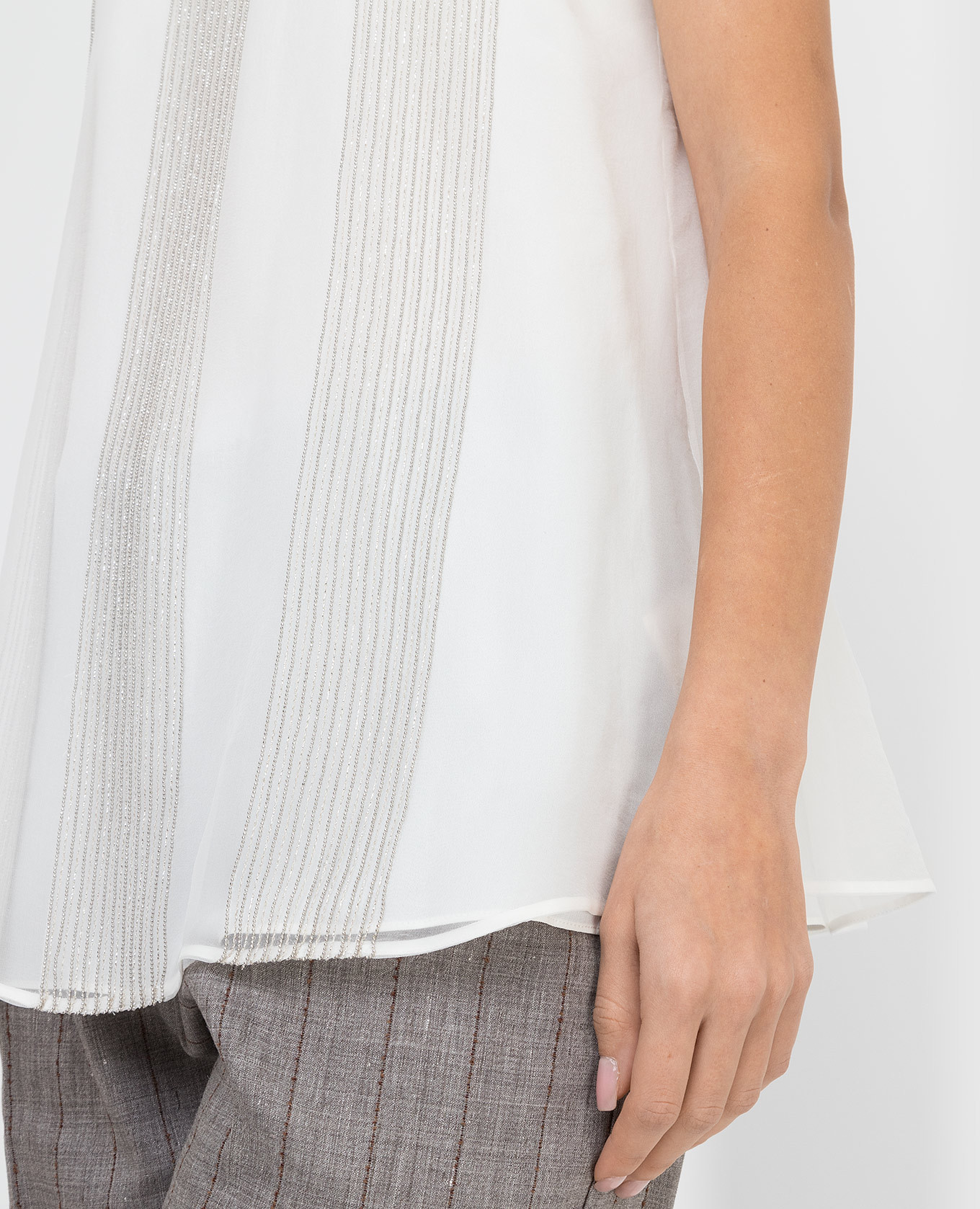 Silk blouse with chains Brunello Cucinelli 5