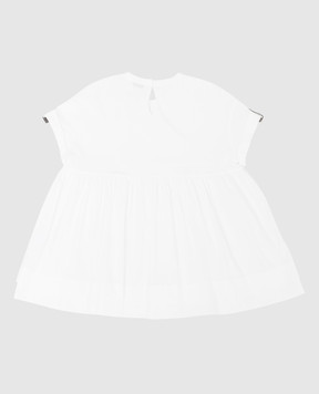 Brunello Cucinelli Children's white combo top with chains B0A45T035C