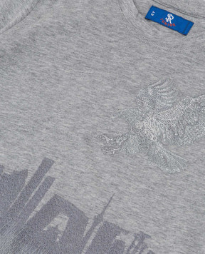 Stefano Ricci Children's gray t-shirt with embroidery YNH84001PC803