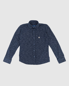 Stefano Ricci Children's blue shirt in a pattern YC003194L824
