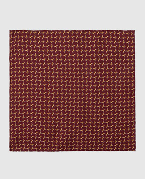 Stefano Ricci Children's burgundy silk patterned tie and pache scarf set YDHNG300