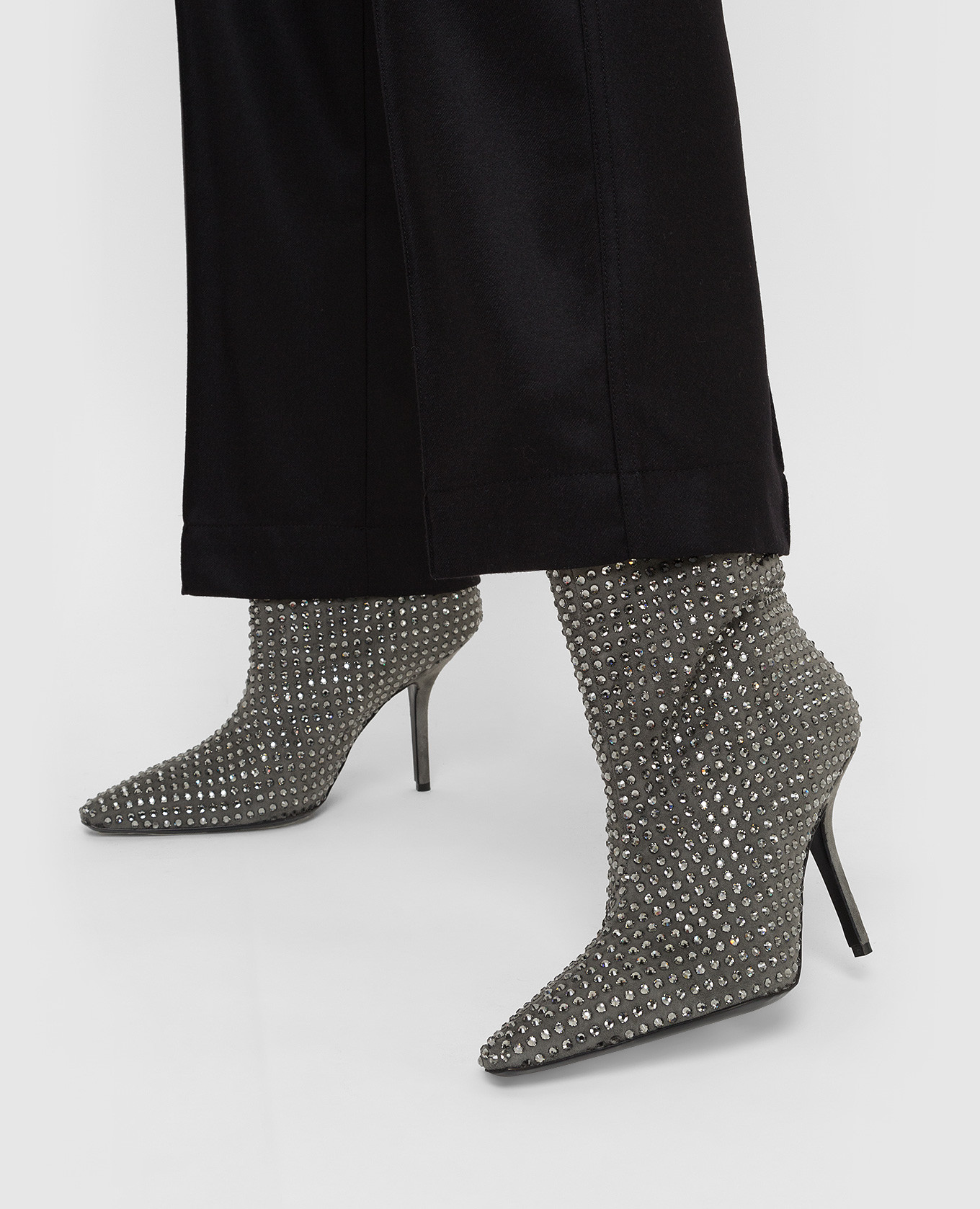 

Gray suede boots in Swarovski crystals Eddy Daniele, Grey