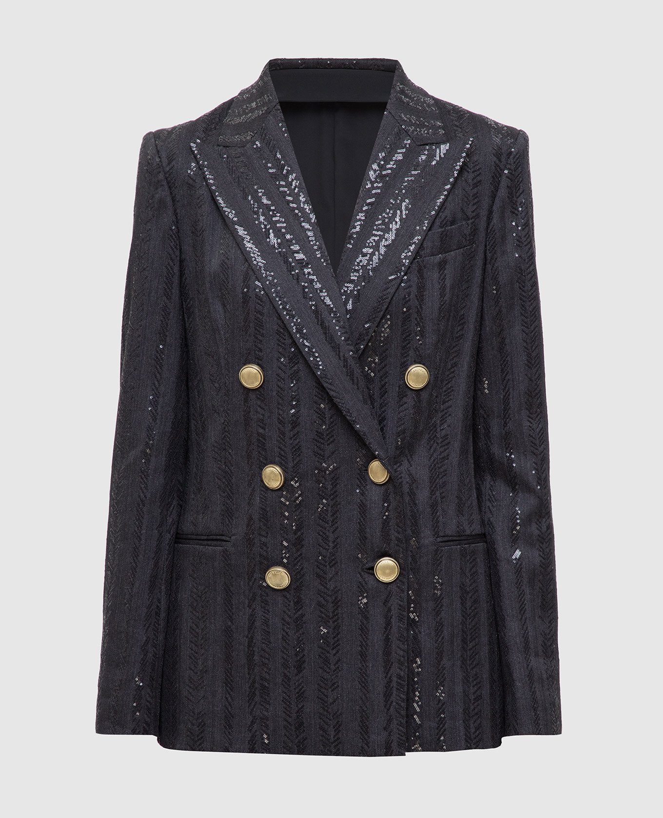 Charcoal jacket with sequins brunello cucinelli
