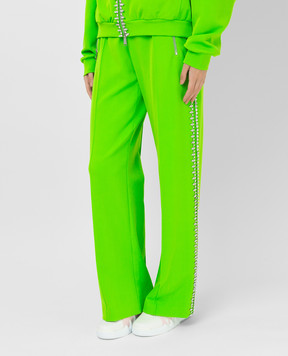 AREA Pants with stripes in crystals 2103P11106