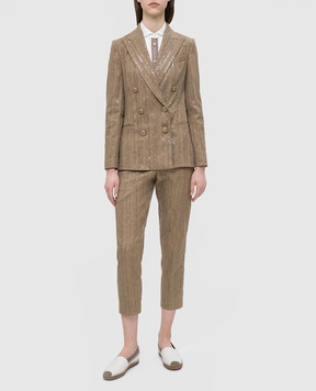 Brunello Cucinelli Beige jacket with sequins MF5788606