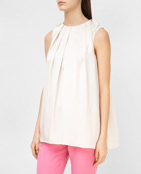 Alexander McQueen Light beige silk top 649107QBAAE
