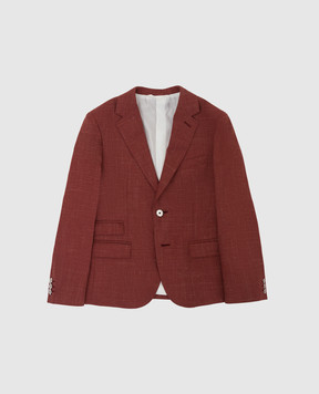 Stefano Ricci Children's light burgundy wool, silk, cashmere and linen jacket Y1RF732000HC4233