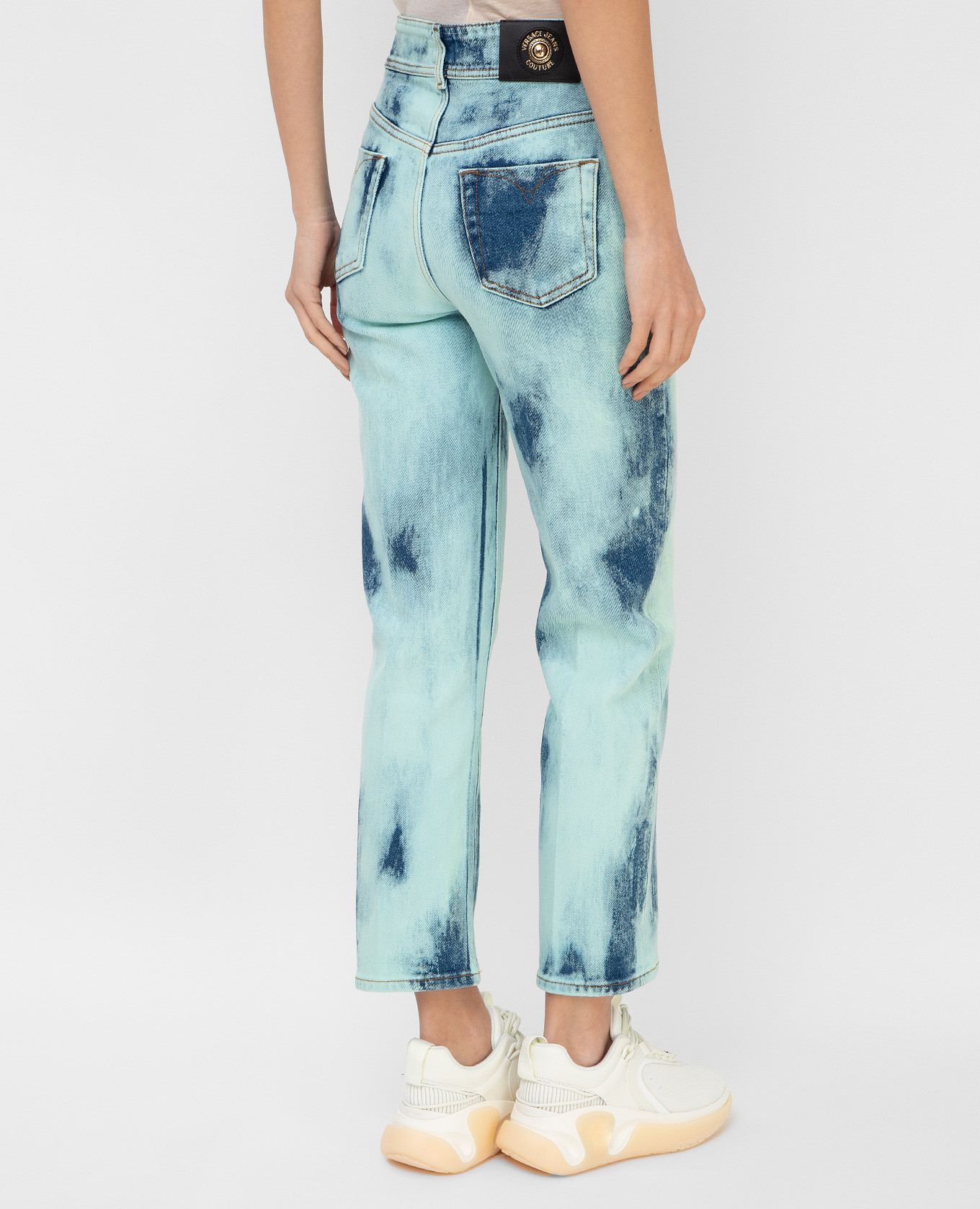 

Light turquoise tie-dye jeans Versace Jeans Couture, Light blue