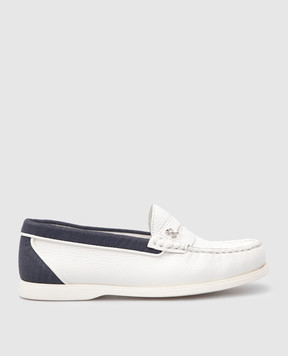 Stefano Ricci Children's white leather slippers YRU02G8090SKTS