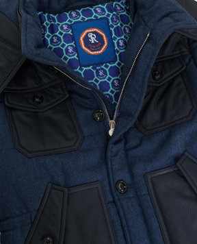 Stefano Ricci Children's wool jacket with leather inserts YAJ6400050SOL001