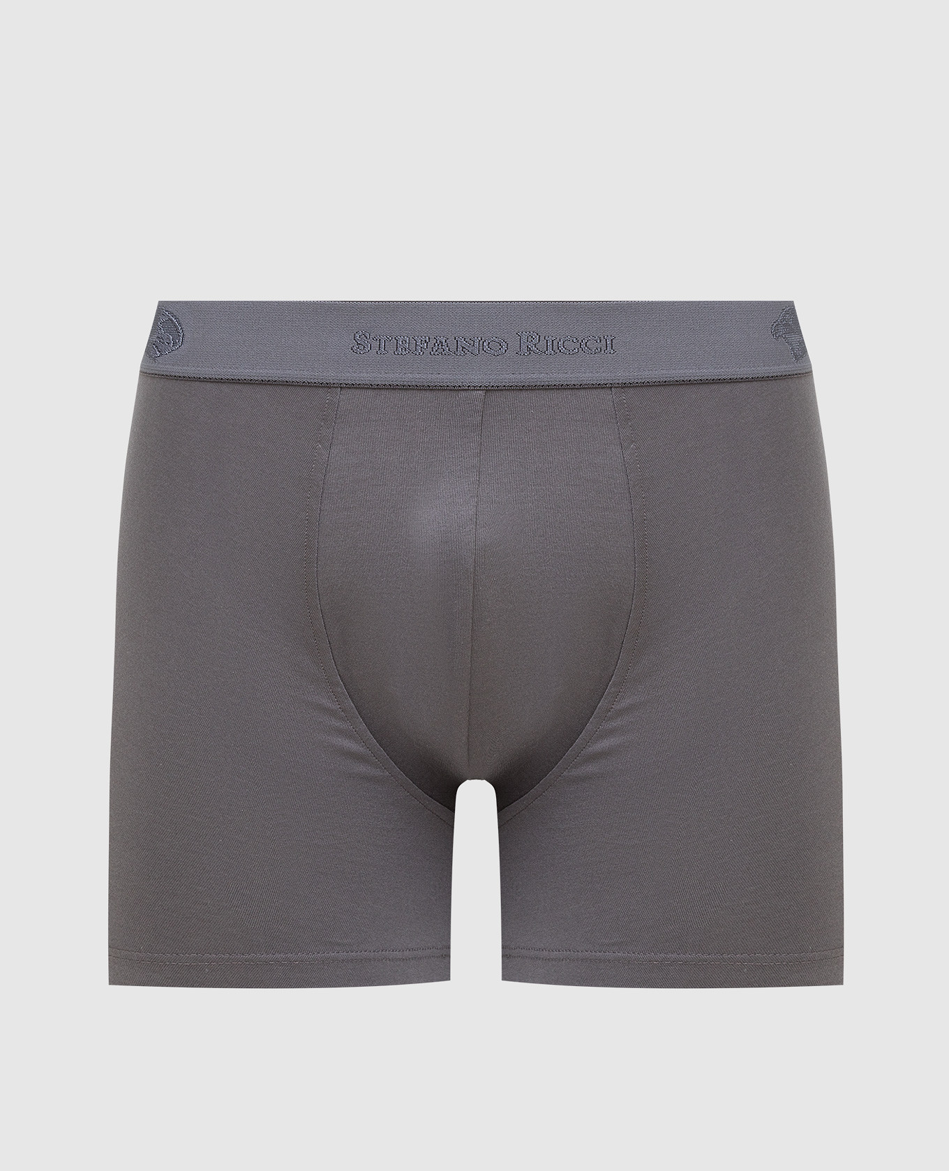 Gray boxer briefs with logo pattern Stefano Ricci