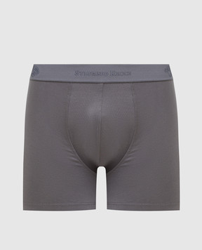 Stefano Ricci Gray boxer briefs with logo pattern BXM7COTTON