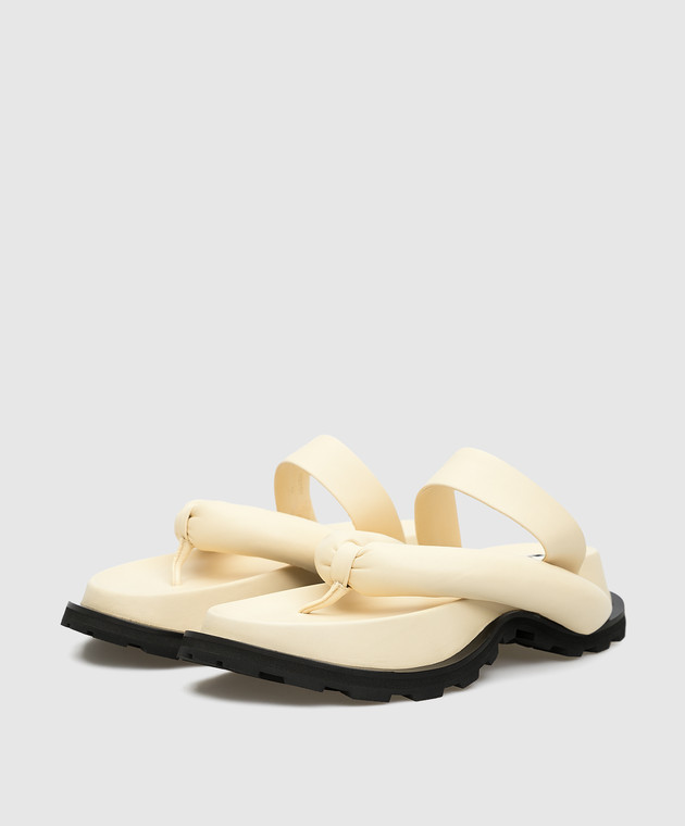 Jil Sander - Light beige leather slippers JS36046A13010